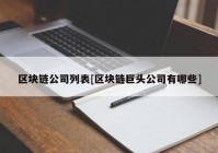 区块链公司列表[区块链巨头公司有哪些]