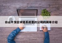 白山开发区块链系统惠的公司的简单介绍