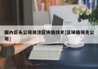 国内巨头公司关注区块链技术[区块链领先公司]