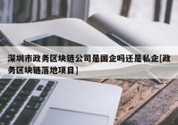 深圳市政务区块链公司是国企吗还是私企[政务区块链落地项目]